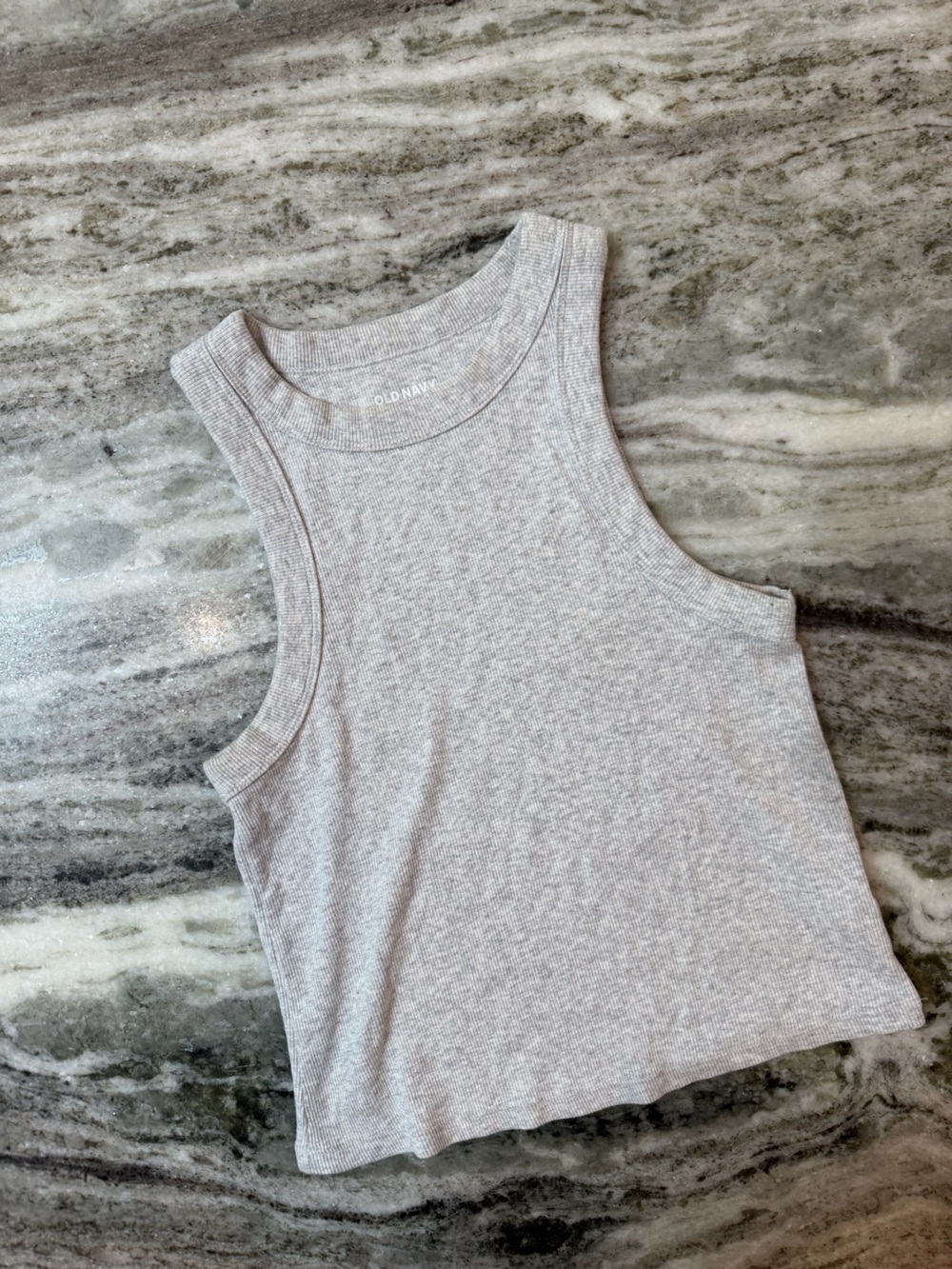 Old Navy Light Gray Ribbed Crop Tank